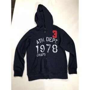 Chaps Boy's Hooded Jacket Navy blue Zip-up Light Size M 10-12